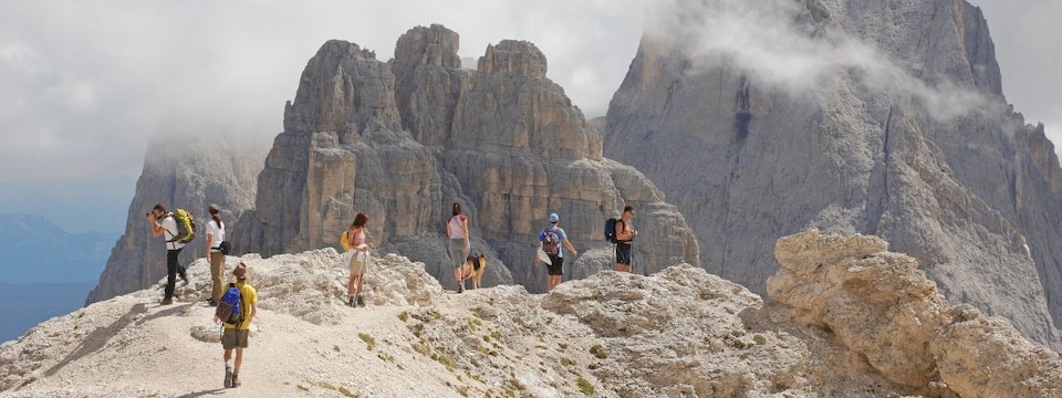 apt val di fassa_passo antermoia huttentocht dolomieten panorama val di fassa zuid tirol italie italiaanse alpen wandelvakantie