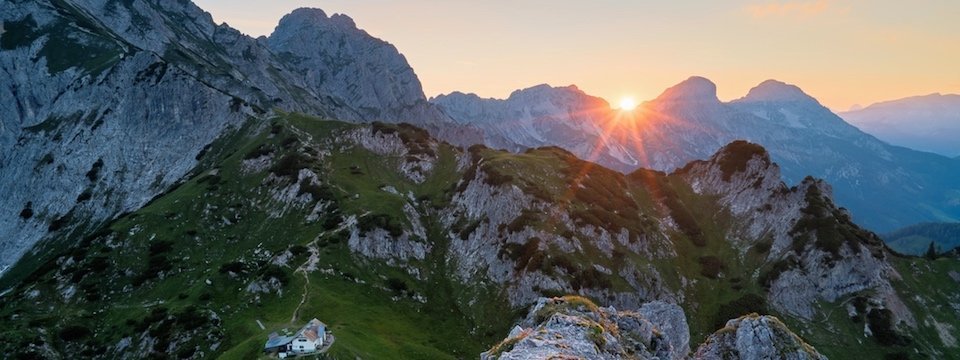 huttentocht gesäuse national park runde steiermark oostenrijk alpen st5 haindlkarhütte – admonter haus zonsondergang admonter warte