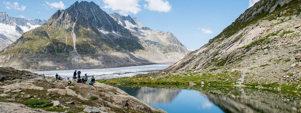 mini huttentocht aletschgletsjer marjelensee