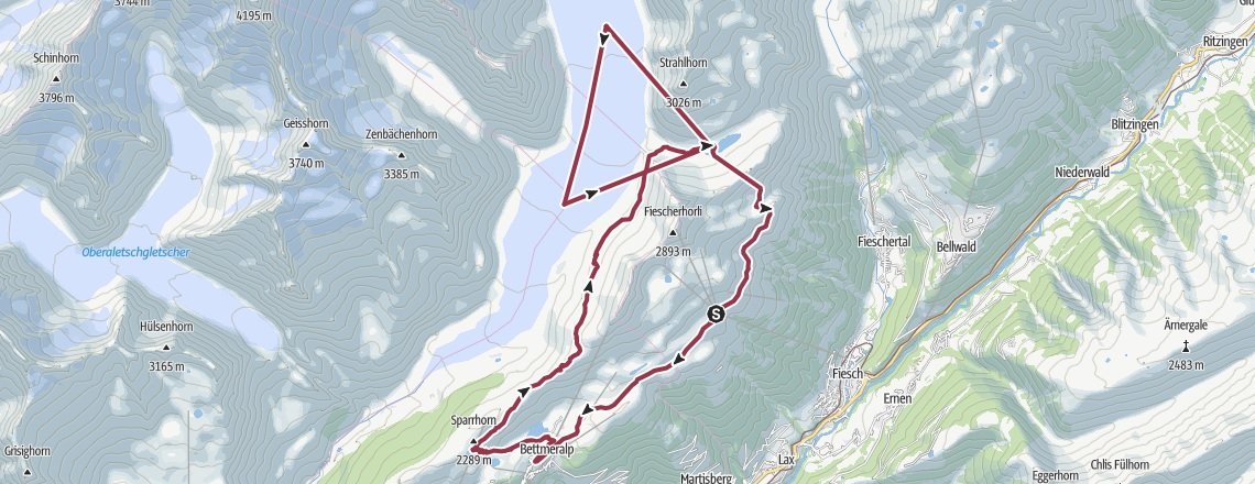 route-HT-Aletschgletsjer
